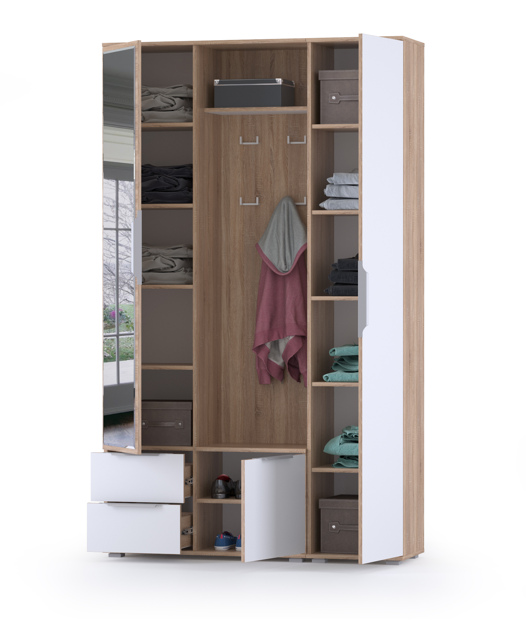 Набор мебели для прихожей Куба № 14 цвет дуб сонома/белый премиум